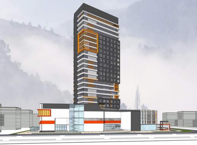 Modern High-Rise Office Building with Ground Floor Retail – SketchUp Model