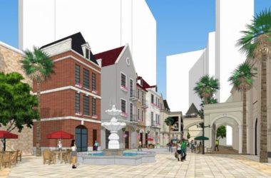 SketchUp Business Model: European-Style Multi-Story Commercial Street Scene-BIM WORLD