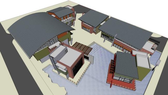 Multi-Level Modern Cultural Center | SketchUp Architectural Model