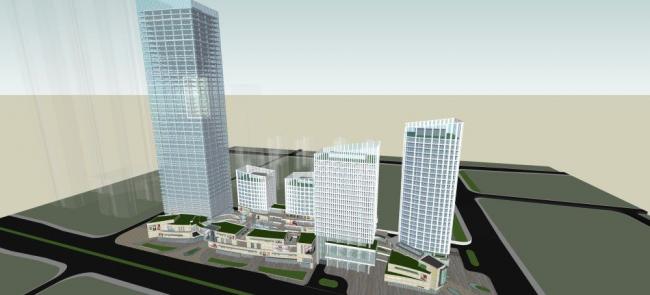 Modeling a Modern High-Rise Commercial Complex in SketchUp