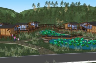 SketchUp Landscape Model: Chinese-Style Stilted House with Courtyard Garden-BIM WORLD