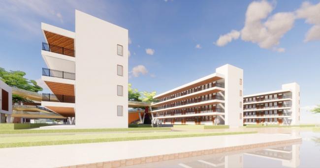 Modern Multi-Story Elementary School Model in SketchUp