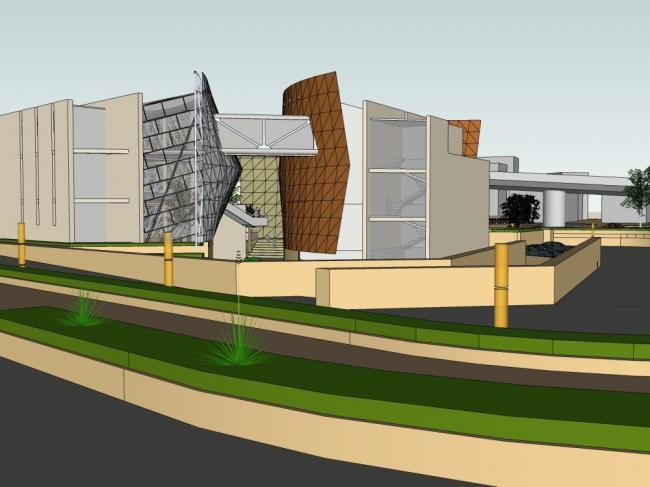 SketchUp Cultural Model: Modern Multi-Story Museum Architecture
