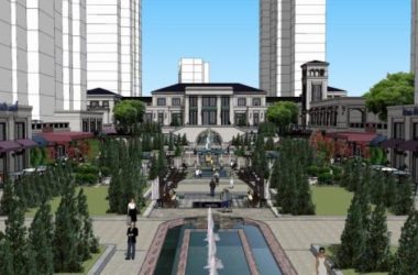 Modern Multi-Story Commercial Sales Office Design in SketchUp-BIM WORLD