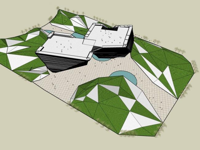 SketchUp Cultural Model: Modern Multi-Story Museum Architecture