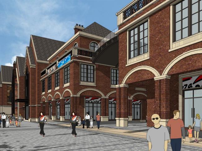 SketchUp Business Model: British-Style Multi-Story Commercial Street Design