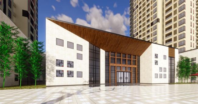 SketchUp Complex Model: Modern Commercial Complex with Ground Floor Shops and Offices