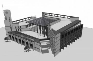 Fuzhou University Library: Modern Multi-Story Cultural Architecture Sketchup Model-BIM WORLD