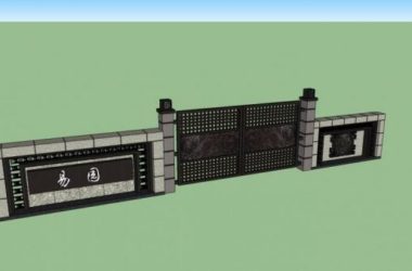 SketchUp Material Models: Gates, Entrances, Chinese Style Components, Landscapes, and Walls-BIM WORLD