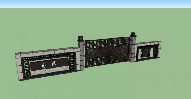 SketchUp Material Models: Gates, Entrances, Chinese Style Components, Landscapes, and Walls