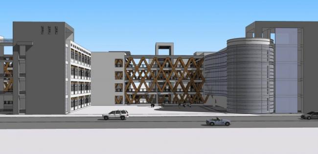 Modern Multi-Story School Campus and Educational Building in SketchUp