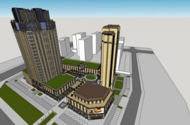 SketchUp Complex Model: Neoclassical High-Rise Hotel, Office, Apartment, Bank, and Multi-Story Commercial & Residential Buildings-BIM WORLD