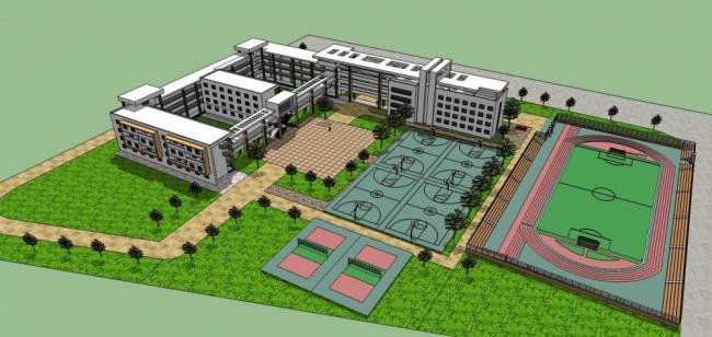 Modern Multi-Story School Model | Contemporary Educational and Cultural Campus Design