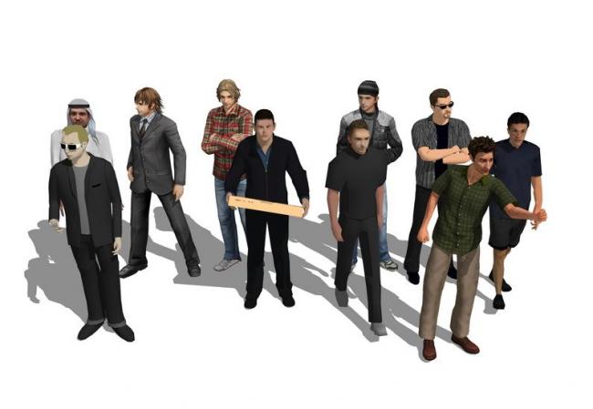SketchUp Material Models for 3D Casual Male Characters