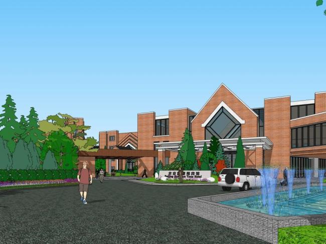 Modern Multi-Story Guesthouse and Hotel Model in SketchUp