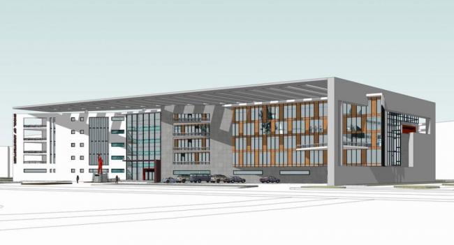 Modern Multi-Story University Library Cultural Model in SketchUp