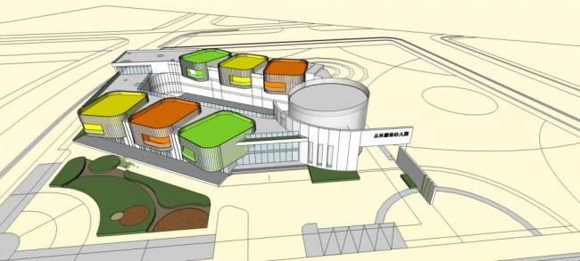 Modern Multi-Story Kindergarten: A Cultural, Educational, and Health-Focused Architectural Design in SketchUp