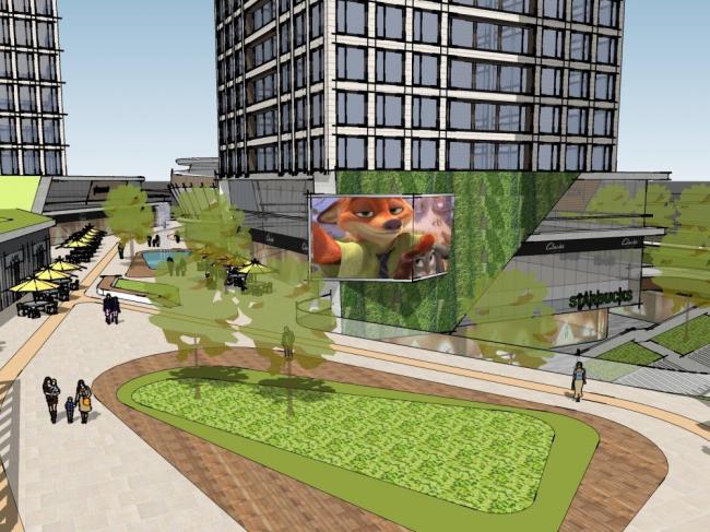 SketchUp Complex Model: Modern Mixed-Use High-Rise with Commercial Ground Floor