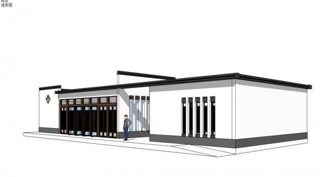 SketchUp Office Model: Management Room with Modern Chinese Design
