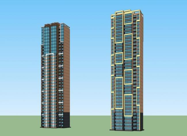 Modern High-Rise Residential Models in SketchUp