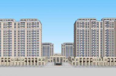 SketchUp Business Model: Neoclassical High-Rise Residential with Ground Floor Commercial Spaces-BIM WORLD