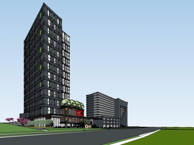 Modern High-Rise Office Building Model in SketchUp