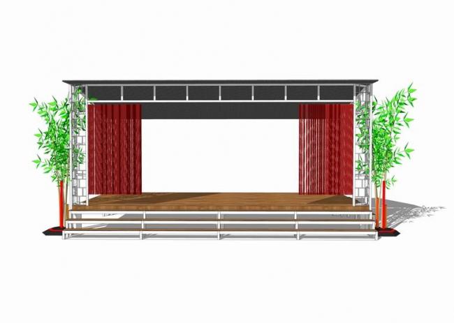 SketchUp Material Models for Outdoor Stage Design