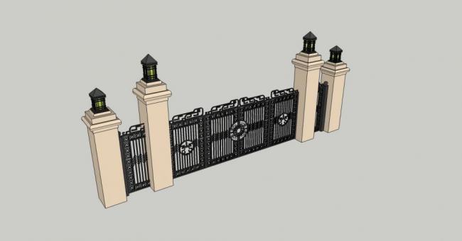 SketchUp Material Models for Entrances, Gates, Landscapes, and Classical Architectural Elements