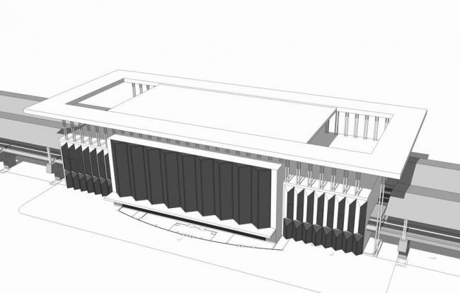 SketchUp Design of Station Road Bridge | Modern High-Speed Rail Station