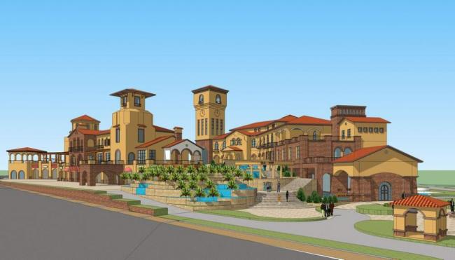 SketchUp Business Model: Multi-Story Classical Commercial Street in Spain