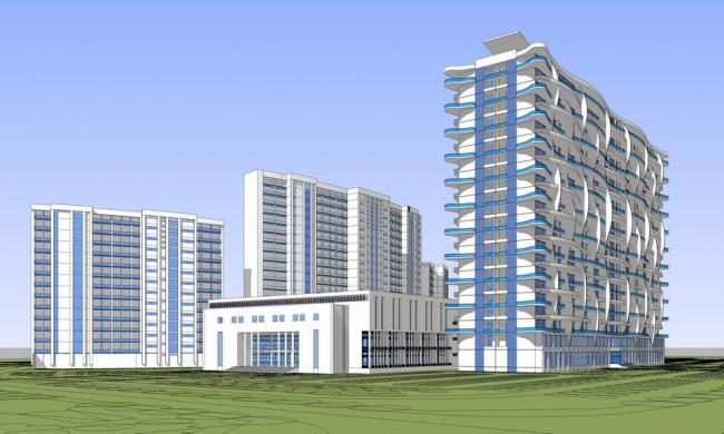 SketchUp Office Model: Modern High-Rise Office Building, Courthouse, and Residential Design