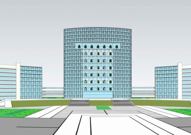Modern High-Rise Government Office Building SketchUp Model | Administrative Center Design