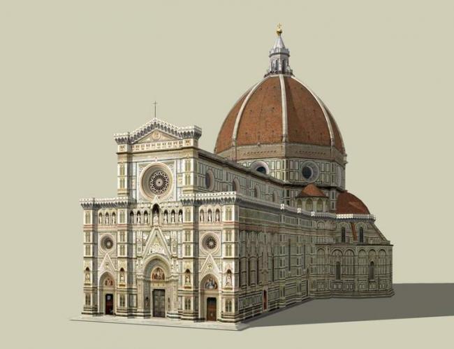 SketchUp Model of a Classical European Church: Ancient Architecture and Religious Design