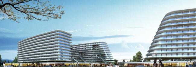 Modern High-Rise Commercial Hotel Model in SketchUp