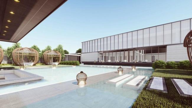 SketchUp Business Model: Multi-Story Clubhouse and Modern Commercial Building Design