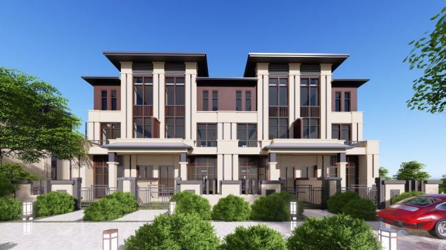 Modern Residential Quarter: SketchUp Model of Contemporary Housing Design