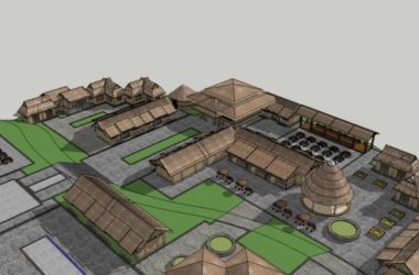 Classical-Style Leisure Scenic Area Landscape Model in SketchUp-BIM WORLD