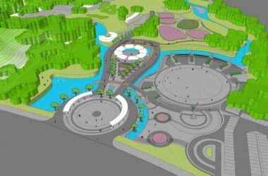 Modern Park Entrance Landscape Design | SketchUp Model Showcase-BIM WORLD