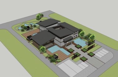 SketchUp Business Model: Multi-Story Clubhouse and Commercial Building in Modern Chinese Style-BIM WORLD