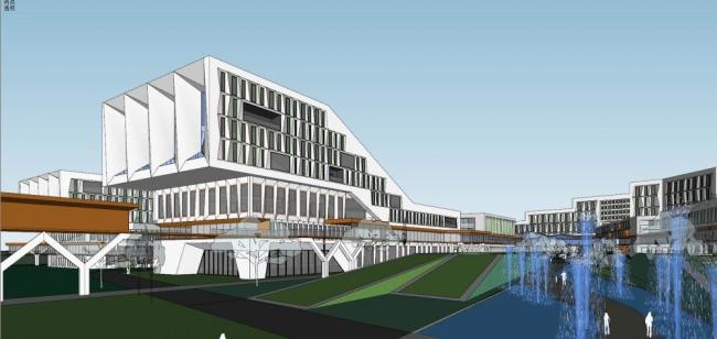 Modern Multi-Story Office and Industrial Park Model in a Technology Park – SketchUp Design