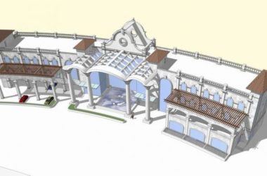 Tuscan and Spanish Style Hotel Clubhouse SketchUp Model with Classic Curved Design-BIM WORLD