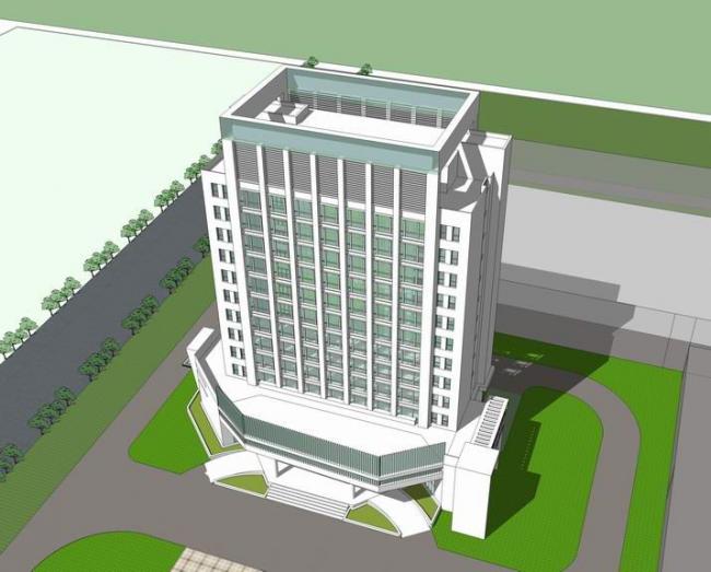 Modern High-Rise Government Office Building Model in SketchUp