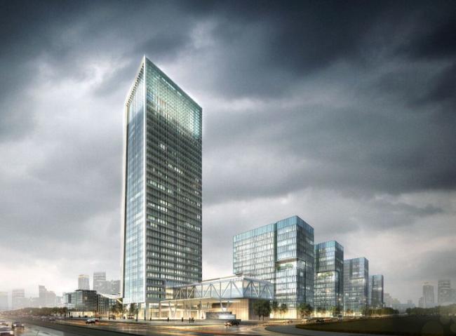SketchUp Complex Model: Multi-Story Mixed-Use High-Rise with Modern Hotel and Office Spaces