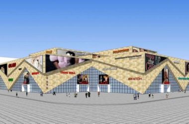 SketchUp Business Model: Modern Multi-Story Commercial Complex on a Vibrant Commercial Street-BIM WORLD