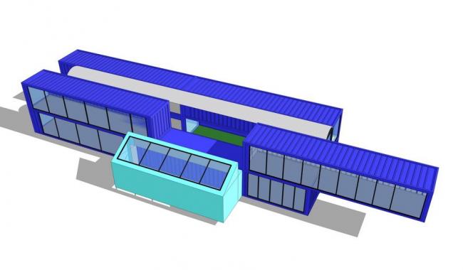 Exploring Material Models for Container Architecture in SketchUp