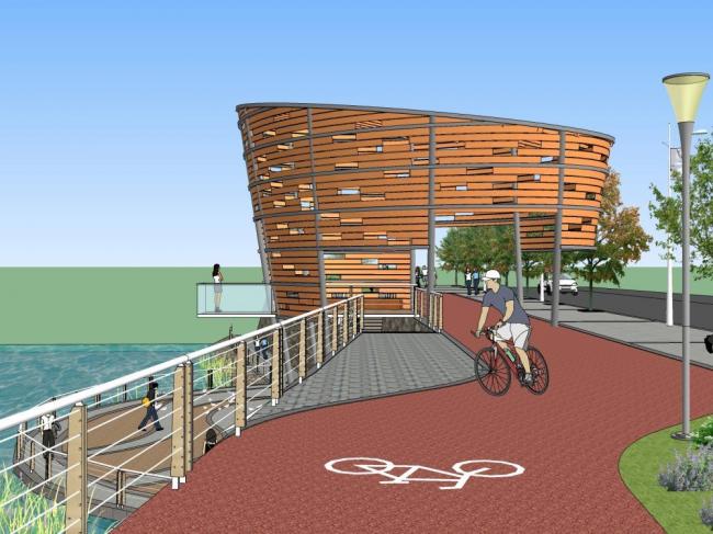 Modern Waterfront Park Landscape Model in SketchUp | Architecture & Design