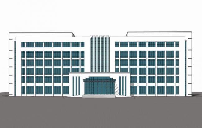 Multi-Story Office Building Model in New Huizhou Style Using SketchUp