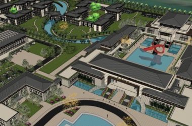 Multi-Story Sanatorium SketchUp Model | New Chinese Style Medical Facility-BIM WORLD