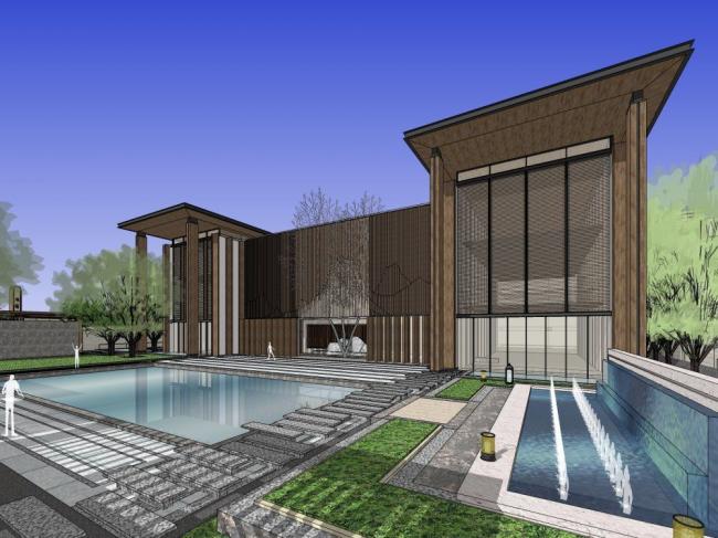SketchUp Business Model: Modern Multi-Story Sales Office and Commercial Building Design