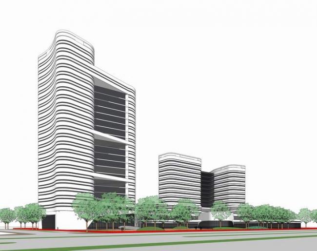 Modern Multi-Story High-Rise Hotel and Office Building SketchUp Model